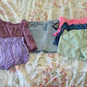 Colorful Girls Shorts and Skirts Set